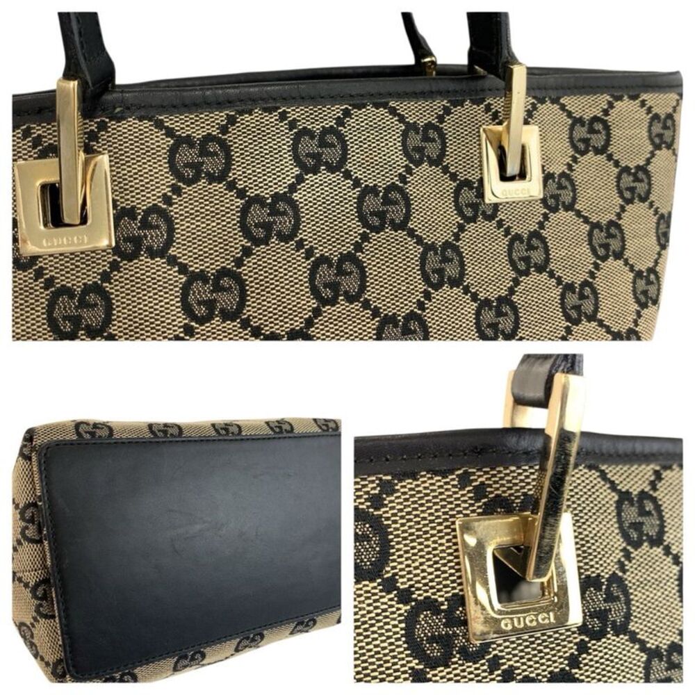 Gucci GG Canvas Leather Tote Bag - Picture 5 of 9